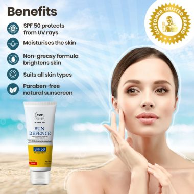 TNW - The Natural Wash: Sun Defence SPF 50 Cream (Paraben Free) - 100ml