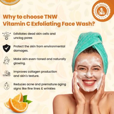 TNW - The Natural Wash: Vitamin C Exfoliating Face Wash For Refresh, Toned & Glowing Skin - 100ml