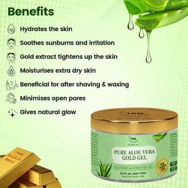 TNW - The Natural Wash: Pure Aloe Vera Gold Gel (Soothing & Hydrating Gel) - 100gm
