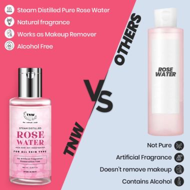 TNW - The Natural Wash: Distilled Pure Rose Water (Free From Artificial Fragrance & Alcohol) - 100ml