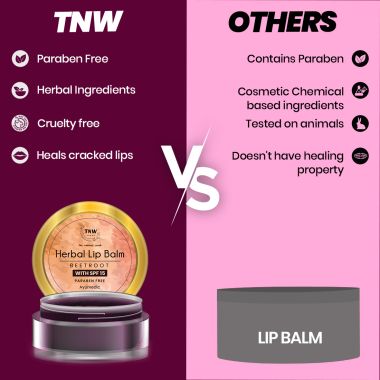 TNW - The Natural Wash: Beetroot Lip Balm - (Ayurvedic & Paraben-Free)- 5gm