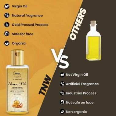 TNW - The Natural Wash: Virgin Almond Oil (Cold Pressed Oil For Skin & Hair) - 100ml