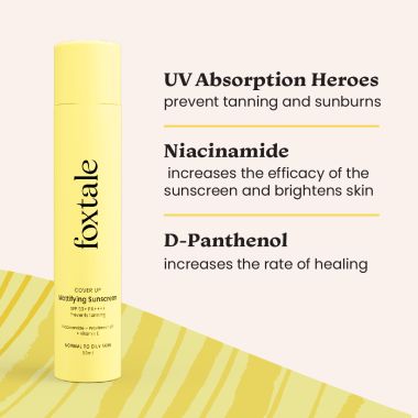 Foxtale: CoverUp SPF 50+ PA++++ Broad Spectrum Matte Sunscreen - 50ml
