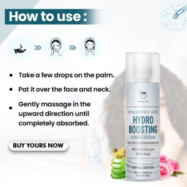 TNW - The Natural Wash: Hyaluronic Acid Hydro Boosting Toner-Serum For Hydrating & Glowing Skin- 100ml