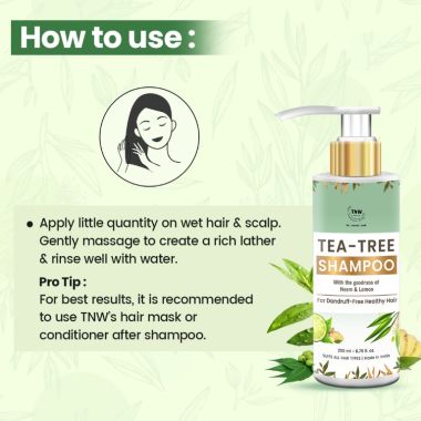 TNW - The Natural Wash: Tea Tree Shampoo For Dandruff-Free Healthy Hair - 200ml