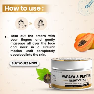 TNW - The Natural Wash: Papaya & Peptide Night Cream For Younger Looking & Smooth Skin - 50gm