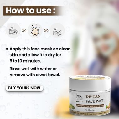TNW - The Natural Wash: D-Tan Face Pack For Brightening & Glowing Skin - 50gm