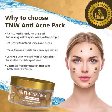 TNW - The Natural Wash: Anti Acne Pack For Active/Cystic Acne - 50gm