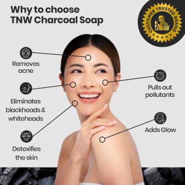 TNW - The Natural Wash: Handmade Charcoal Soap For Oily Skin (Heals Acne & Blackheads) -100g
