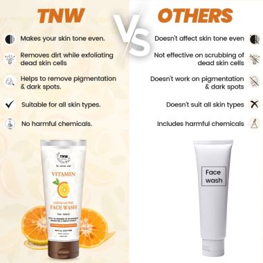 TNW - The Natural Wash: Vitamin C Exfoliating Face Wash For Refresh, Toned & Glowing Skin - 100ml