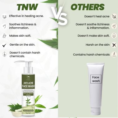 TNW - The Natural Wash: Anti-Acne Face Wash For Acne & Blemishes - 100ml