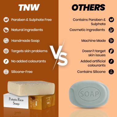TNW - The Natural Wash: Handmade Potato Rice Soap For Oily Skin (Lightens Tanning & Pigmentation) -100g
