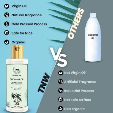 TNW - The Natural Wash: Pure Coconut Oil - Cold Pressed Oil For Skin & Hair -100ml