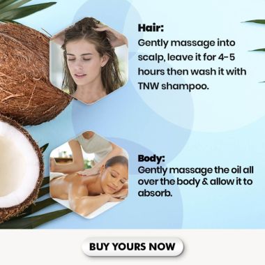 TNW - The Natural Wash: Pure Coconut Oil - Cold Pressed Oil For Skin & Hair -100ml