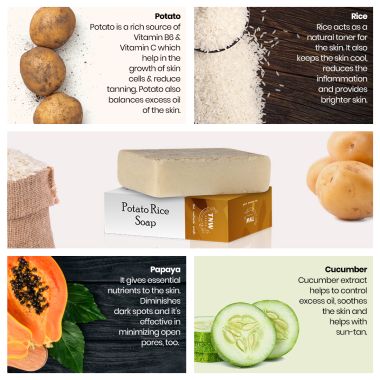 TNW - The Natural Wash: Handmade Potato Rice Soap For Oily Skin (Lightens Tanning & Pigmentation) -100g