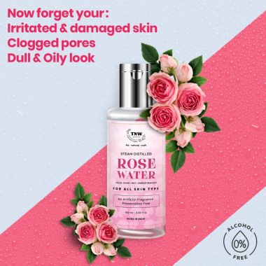 TNW - The Natural Wash: Distilled Pure Rose Water (Free From Artificial Fragrance & Alcohol) - 100ml