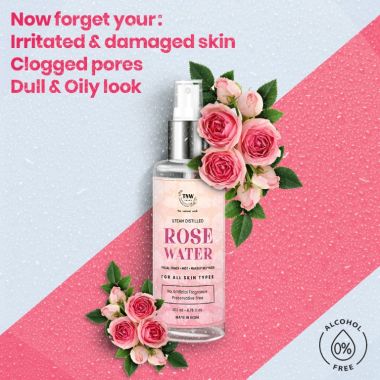 TNW - The Natural Wash: Steam Distilled Pure Rose Water (Free From Artificial Fragrance & Alcohol) - 200ml