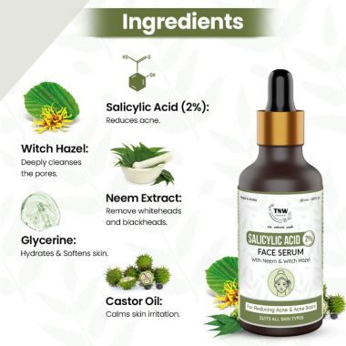 TNW - The Natural Wash: Salicylic Acid Face Serum For Reducing Acne & Acne Scars - 30ml