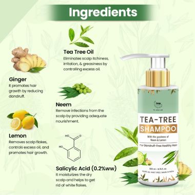 TNW - The Natural Wash: Tea Tree Shampoo For Dandruff-Free Healthy Hair - 200ml