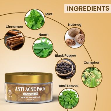 TNW - The Natural Wash: Anti Acne Pack For Active/Cystic Acne - 50gm