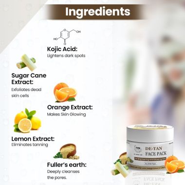 TNW - The Natural Wash: D-Tan Face Pack For Brightening & Glowing Skin - 50gm