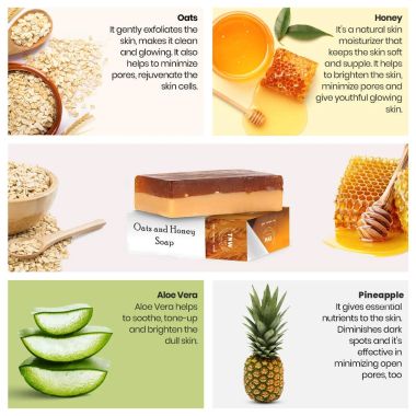 TNW - The Natural Wash: Handmade Oats And Honey Soap For Dry & Combination Skin (Prevents Tanning & Minimizing Pores) - 100g