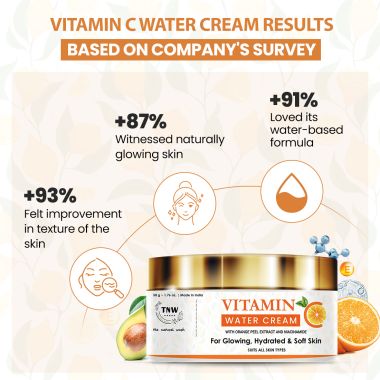 TNW - The Natural Wash: Vitamin C Water Cream For Glowing, Hydrated & Soft Skin - 50gm