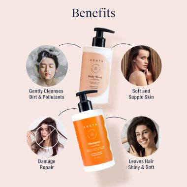 Arata: Natural Bath Essentials with Cleansing Shampoo & Body Wash