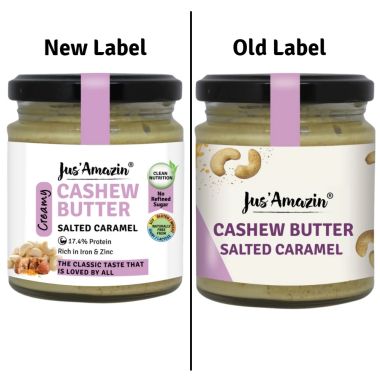 Jus Amazin: Creamy Cashew Butter - Salted Caramel - 200 gm