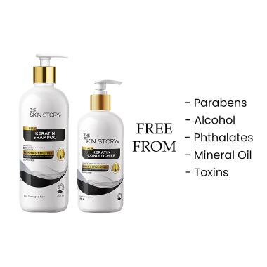 The Skin Story: Duo Value Pack (Sulfate Free Keratin Shampoo - 450ml + Keratin Conditioner - 250gm)