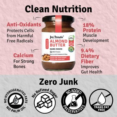 Jus Amazin: Creamy Almond Butter - Dark Chocolate - 125 gm