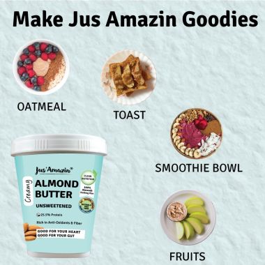 Jus Amazin: Creamy Almond Butter - Unsweetened - 1 kg