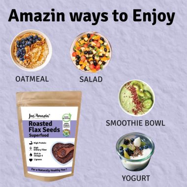 Jus Amazin: Organic Roasted Flax Seeds - 500 gm