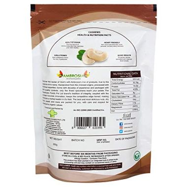 Ambrosia: Cashew, W240 & Jumbo Quality - 250 g