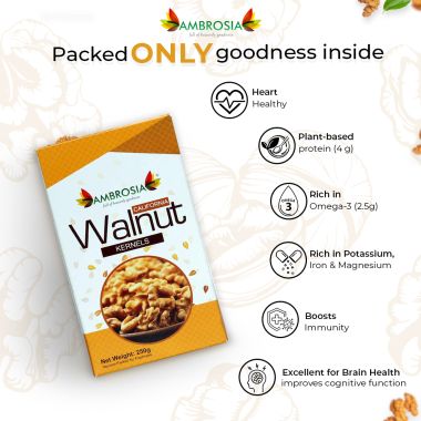 Ambrosia: Premium California Walnut Kernels - 250 g