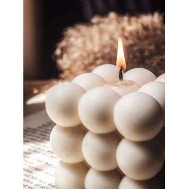 The Umbrella Store: Bubble Candle - White