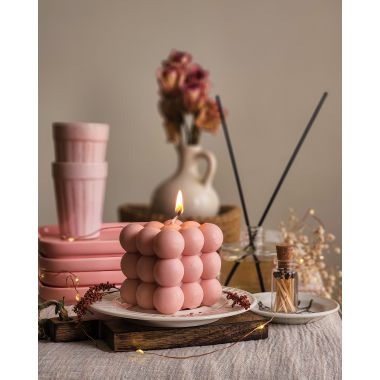 The Umbrella Store: Bubble Candle - Pink