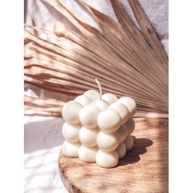 The Umbrella Store: Bubble Candle - White