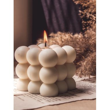 The Umbrella Store: Bubble Candle - White