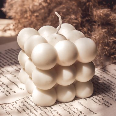 The Umbrella Store: Bubble Candle - White