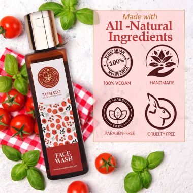 Luxuriate : Natural Nourishment Tomato Face Wash Cleanser Men and Women - 100ml