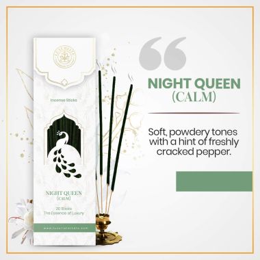 Luxuriate : Nightqueen (Raat Rani) Ayurvedic,Organic,Natural & Non-Toxic Incense Sticks - 20 Incense Sticks