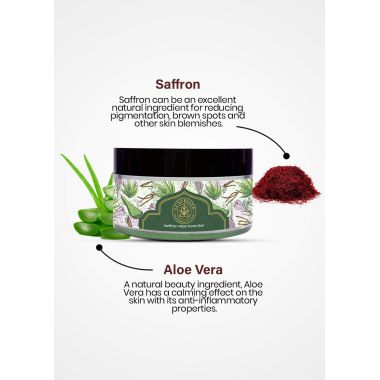 Luxuriate : 100% Pure Natural Organic Aloe Vera Saffron Strands Gel for Enhances Complexion- 100 gm
