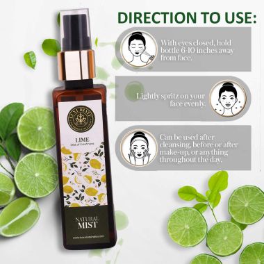 Luxuriate : Pure and Natural Skin/Face Lime Face Mist Spray for Men and Women- 100 ml