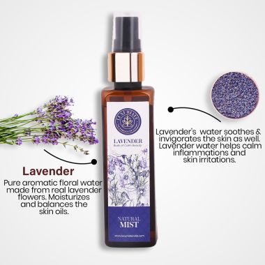 Luxuriate : Pure and Natural Body/Face Lavender Mist Spray for Men and Women- 100 ml