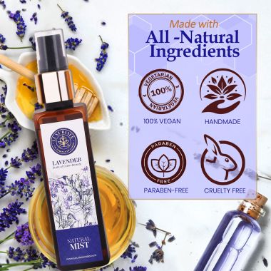 Luxuriate : Pure and Natural Body/Face Lavender Mist Spray for Men and Women- 100 ml