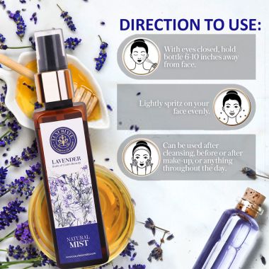 Luxuriate : Pure and Natural Body/Face Lavender Mist Spray for Men and Women- 100 ml