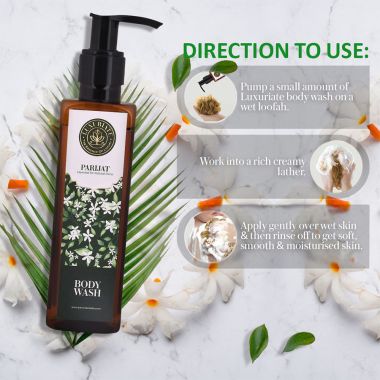 Luxuriate : Parijat Body Wash Shower Liquid for Natural Shine for Men and Women-200 ml