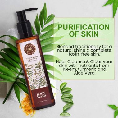 Luxuriate : Neem Turmeric Aloe Vera Body Wash for Purification of Skin for Men and Women-200 ml