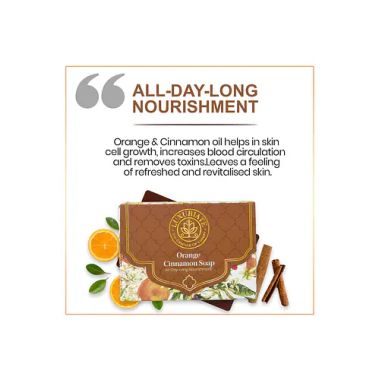Luxuriate : Naturally Orange and Cinnamon Refreshing Handmade Soap  - 125 gm